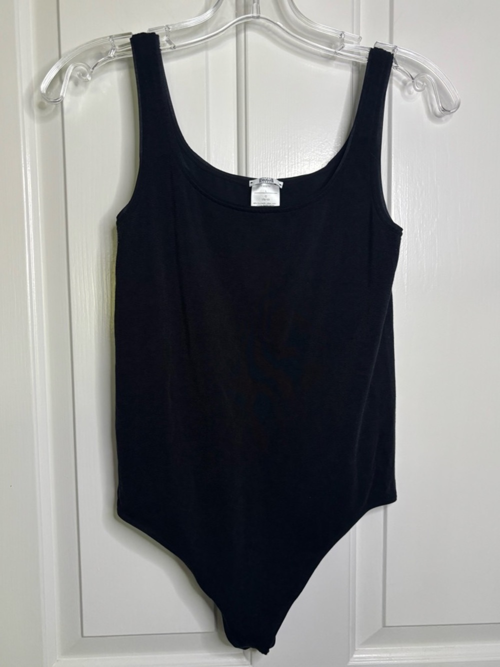 EUC Wolford JAMAIKA STRING BODY Black Scoop-Neck Bodysuit Size L